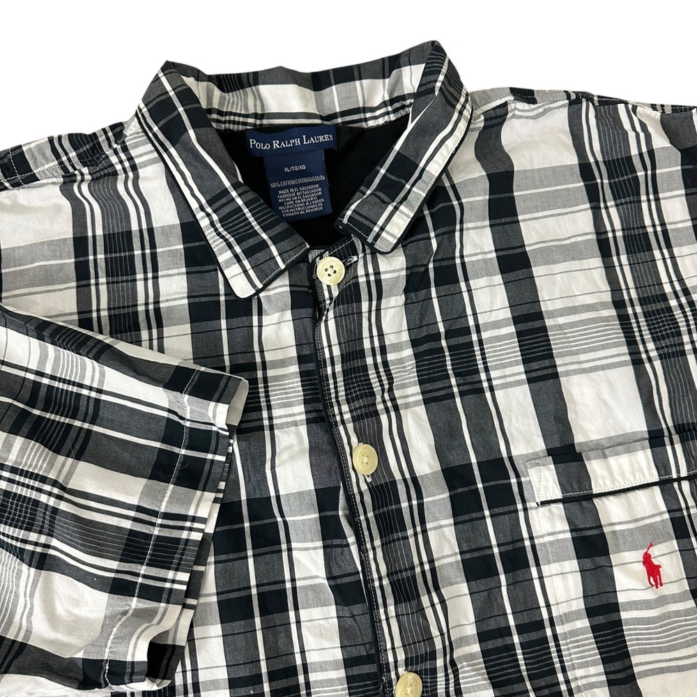 Polo Ralph Lauren Mens Plaid Short Sleeve Pajama Lounge Top Shirt Relaxed XL